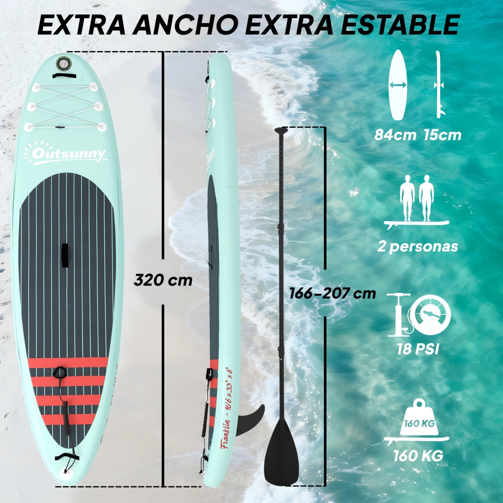 Tavolo da Paddle Surf Inflatable 320 cm Antiscivolo ¨C zephmum ¨C Alluminio Nero