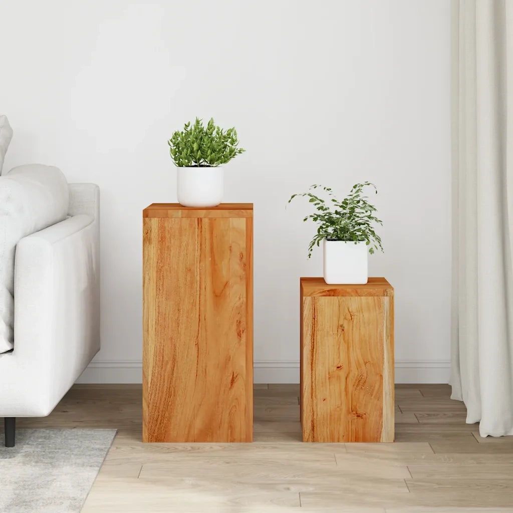 Tavolini Laterali 2 pz in Legno Massello di Acacia cod mxl 66343
