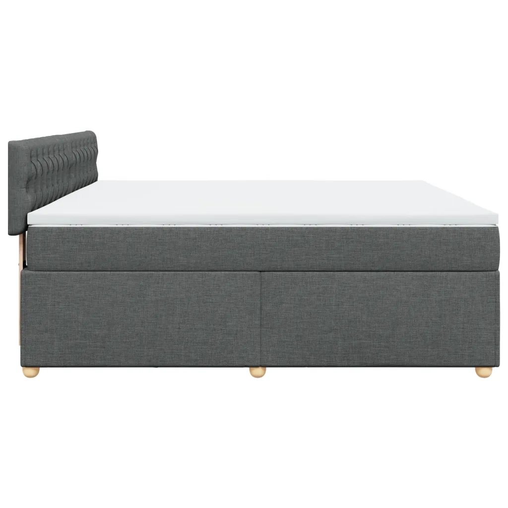 Giroletto a Molle con Materasso Grigio Scuro 180x200 cm Tessuto 3286767