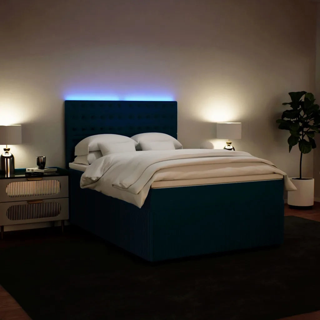 Giroletto a Molle con Materasso Blu 160x200 cm in Velluto 3294698