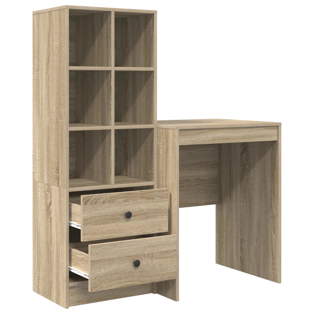 Scrivania con Stoccaggio Rovere Sonoma Legno Ingegnerizzato