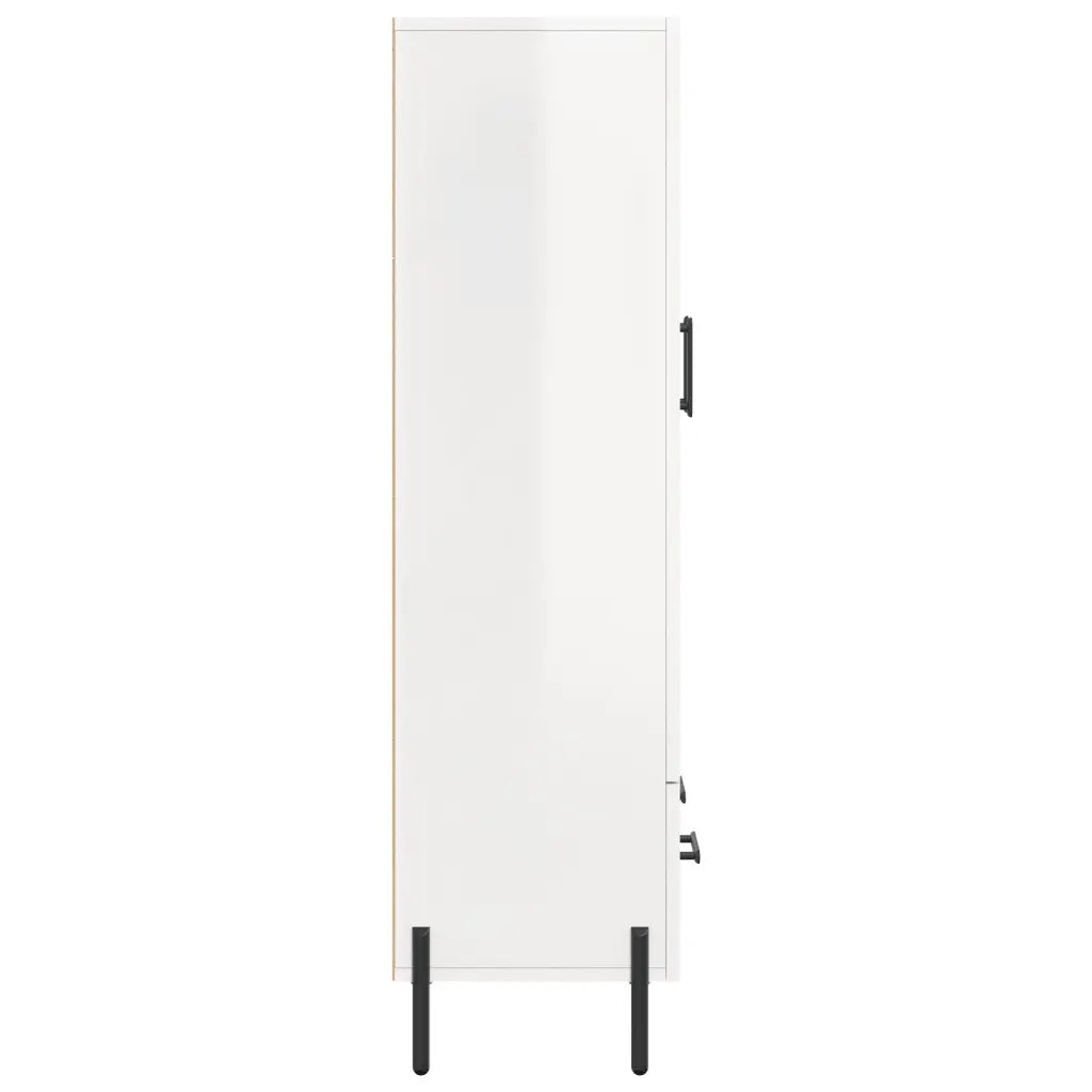 Credenza Bianco Lucido 69,5x31x115 cm in Legno Multistrato