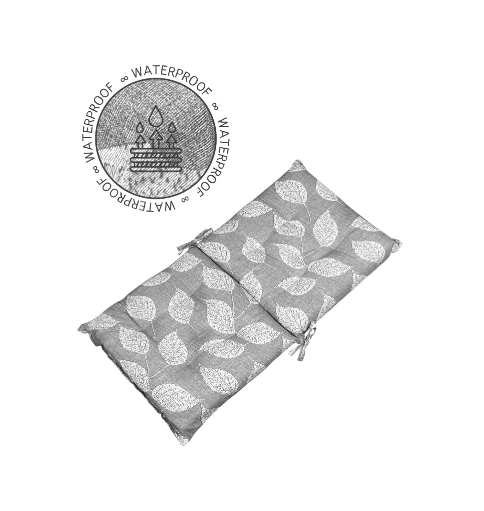 Set Cuscini Sedia Con Schienale Imbottiti Con Laccetti Banda Elastica 40 x 80 Cm FoliageGrigio - 2 Pezzi