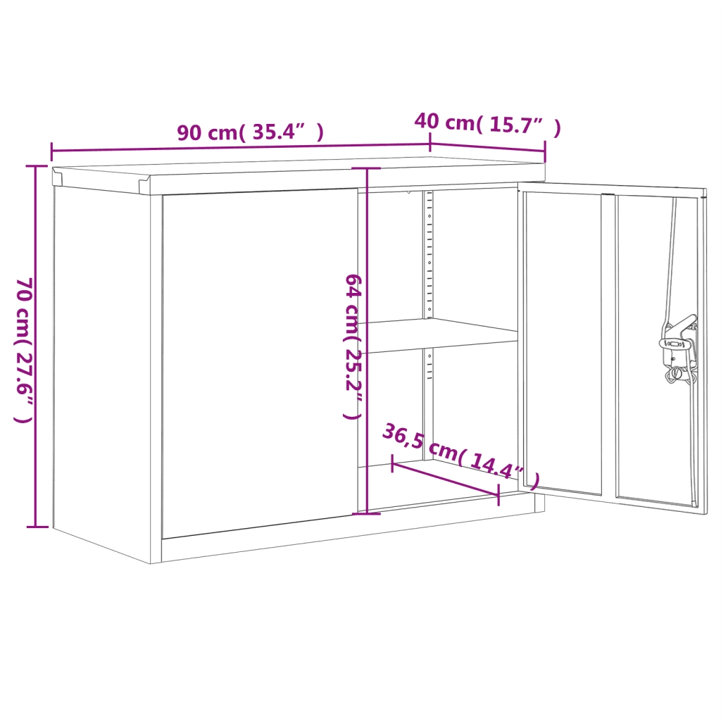 Armadio Classificatore Bianco 90x40x70 cm in Acciaio CFW2184972