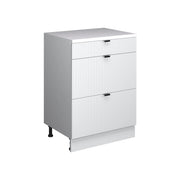 Mobile per mansarda Rion Ondulazione bianca/Bianco 60 x 83.8 cm senza inclinazione con 3 cassetti Vicco