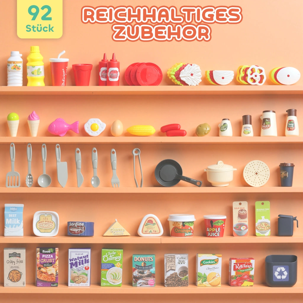 Set Cucina Giocattolo 92 Pezzi ¨C Xylo ¨C Plastica Verde con Rubinetto, 3-6 Anni