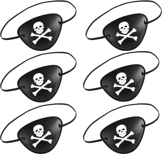 Occhialino da pirata con protezione per gli occhi, maschera a forma di teschio, 3D, elastico, in plastica, regolabile, adatto per feste di compleanno e feste tematiche