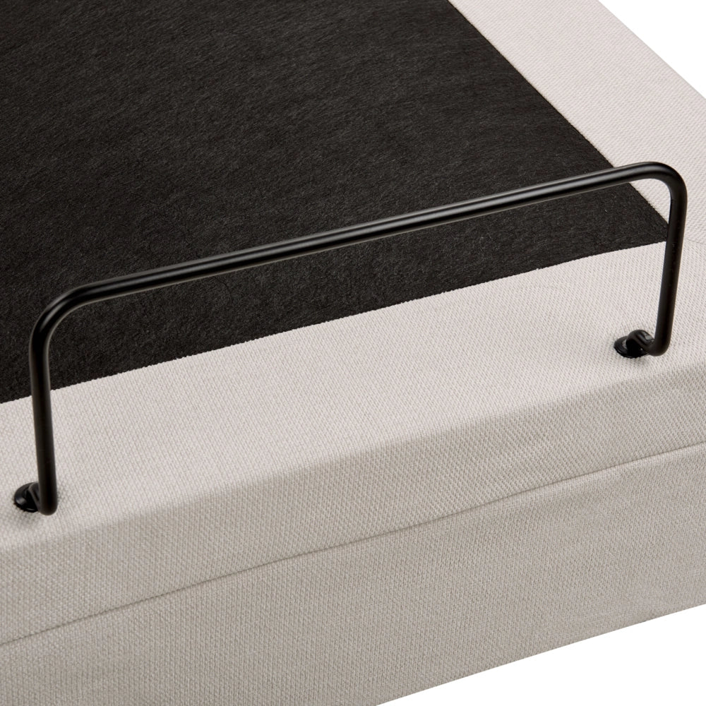 Letto singolo Tessuto beige chiaro Elettrico 90 x 200 cm regolabile tramite telecomando Rivestimento in ciniglia