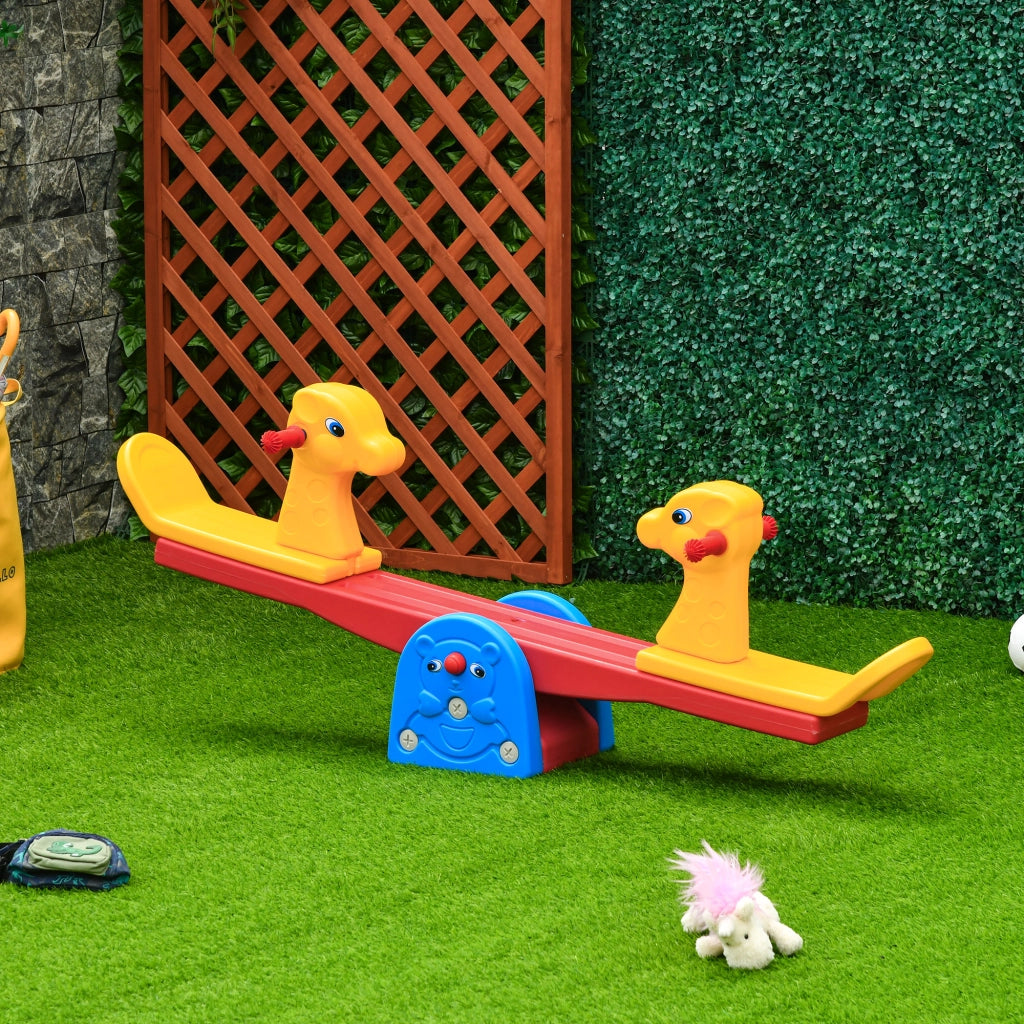 Altalena bilico a dondolo per bambini con manubrio ¨C zephmum ¨C giraffa multicolor 150x32x60 cm