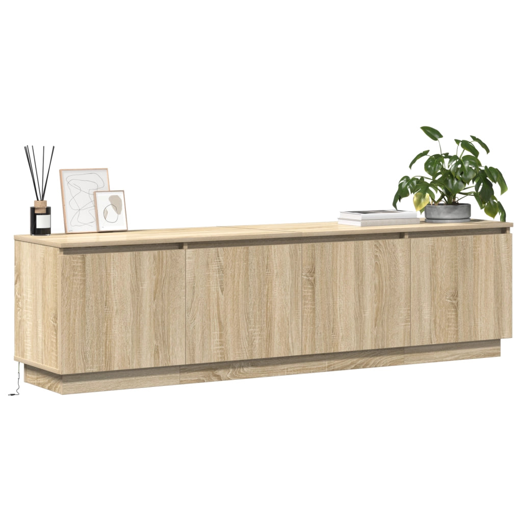 Mobile TV  con LED Rovere Sonoma 180x38x49 cm Legno ingegnerizzato