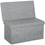 Panca Contenitore Pieghevole con Schienale ¨C zephmum ¨C Tessuto Grigio 76x50x73 cm