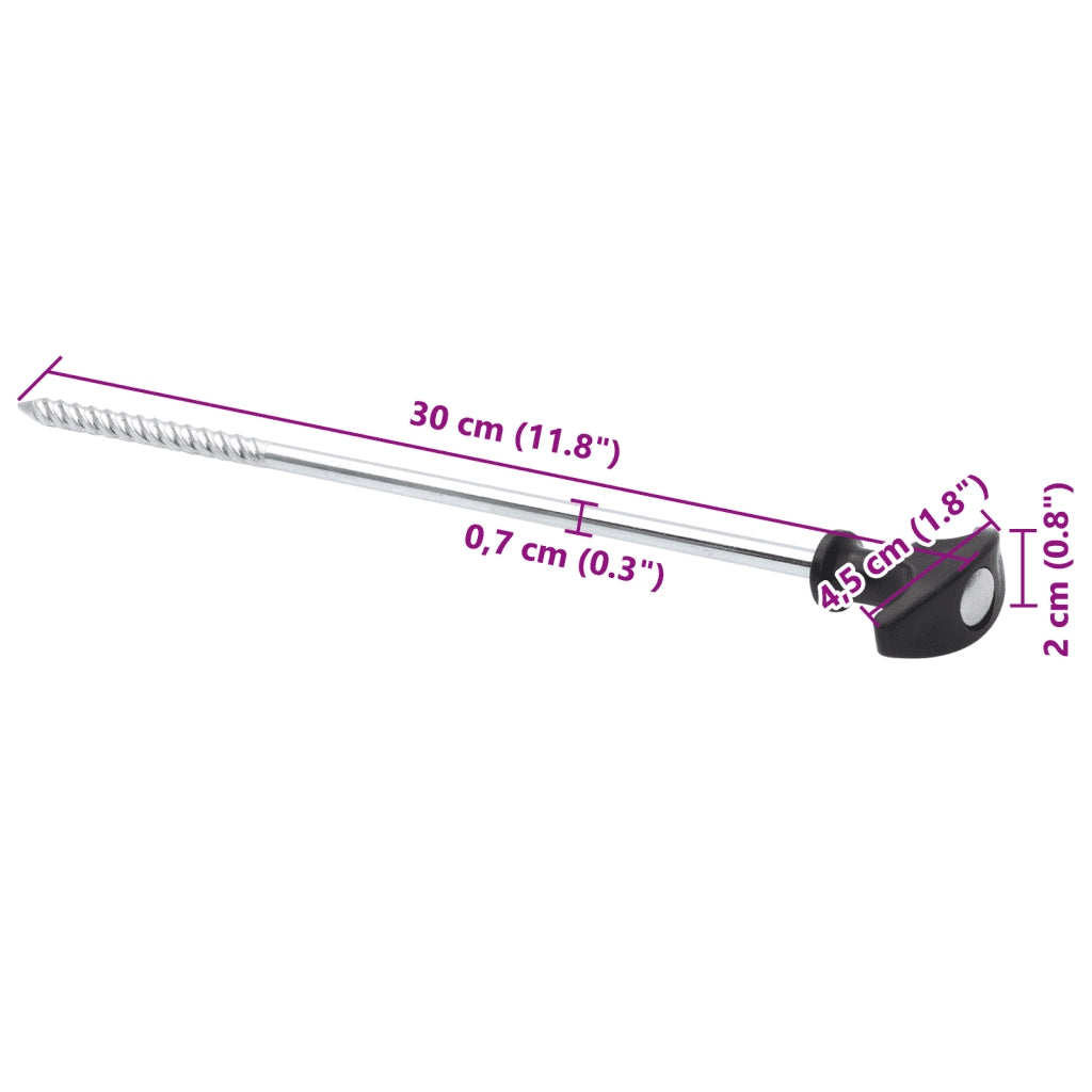 vidaXL Picchetti per Tenda 24 pz 30 cm Ø7 mm in Acciaio Zincato