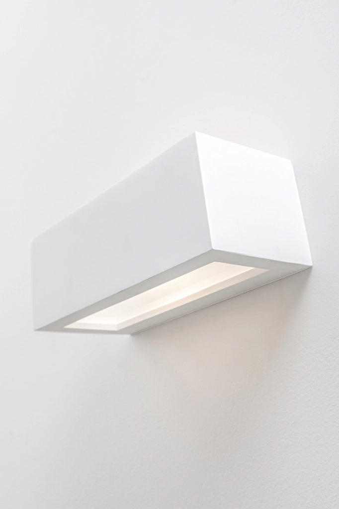 ELMER Applique Rettangolare in Gesso Verniciabile per Interni con Doppia Emissione - 2x E27 60W IP20 - Rossini Group A.7225-2XE27