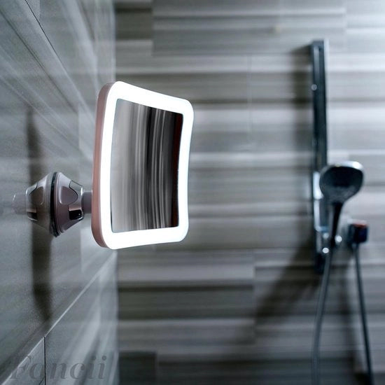 Specchio di trucco illuminato con ingrandimento 10X - specchio LED con illuminazione naturale - compatto, senza fili, con gancio, 163mm di larghezza, rotazione 360°