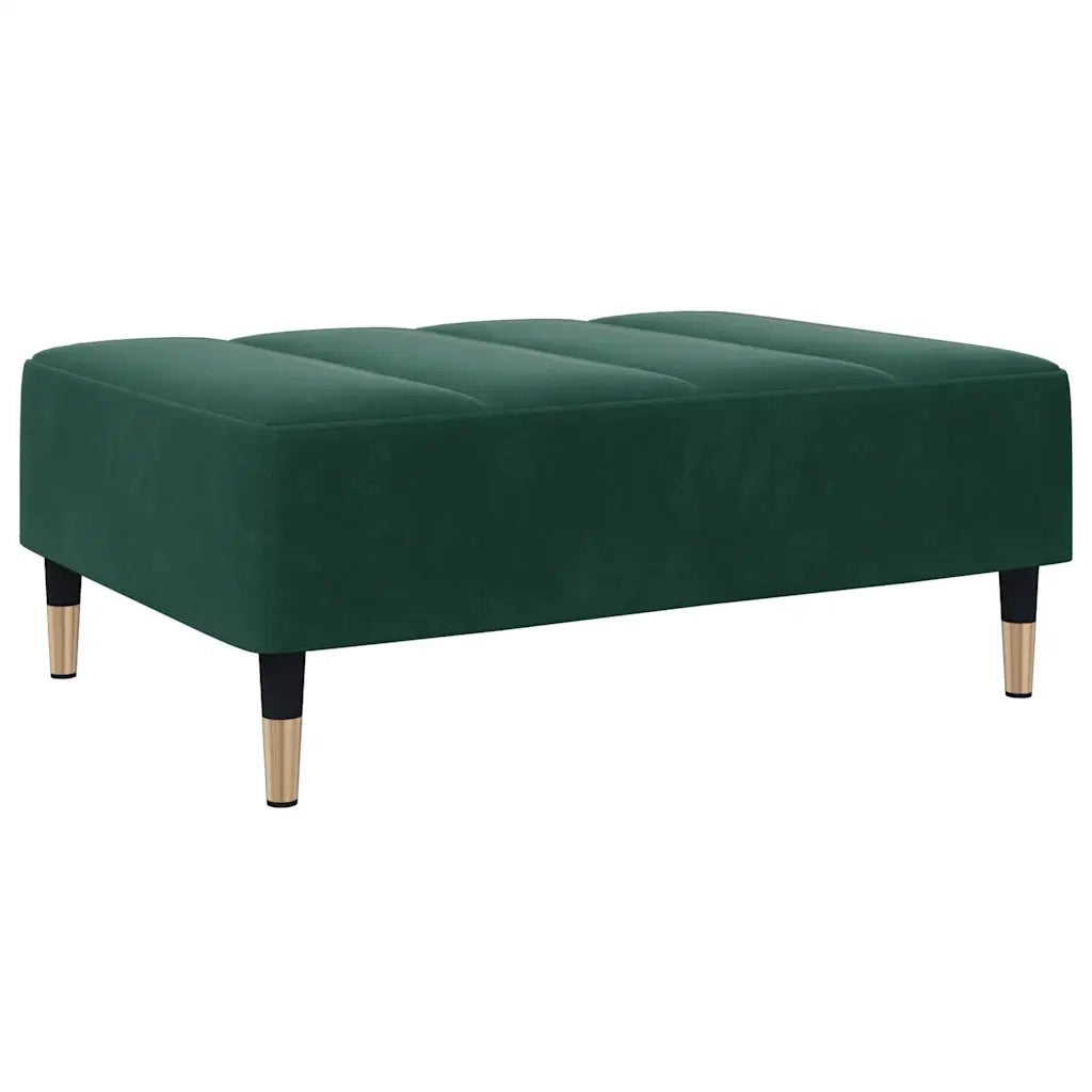 Poggiapiedi Verde Scuro 77x55x31 cm in Velluto