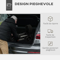 Deambulatore per Anziani e Disabili ad Altezza Regolabile 67x65x79.5-94 cm Pieghevole in Allumino Nero e Argento