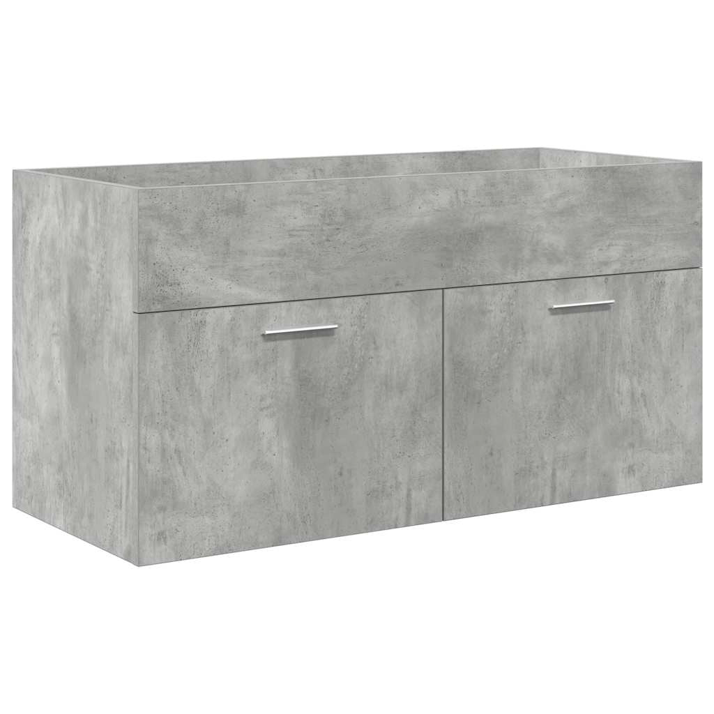 Mobiletto da bagno sospeso con vano contenitore 90 x 38,5 x 46 cm legno composito grigio cemento 02_0055757