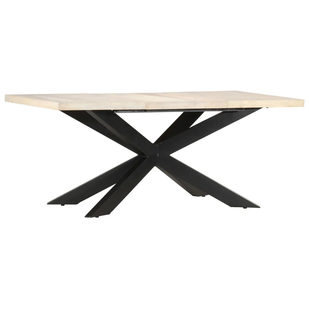 Tavolo da Pranzo 180x90x76 cm in Massello di Mango Sbiancato 285964
