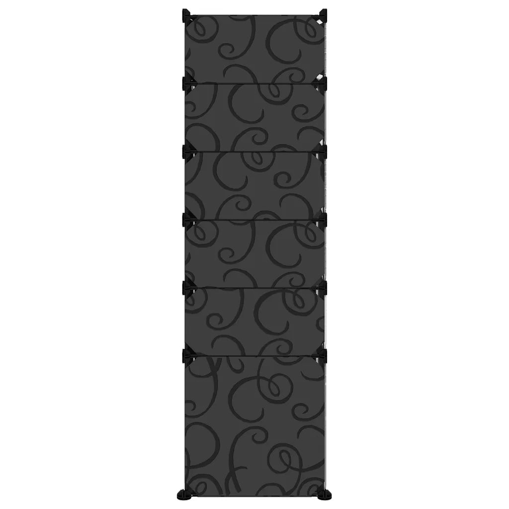 Scarpiera Nera 94x37x125 cm in PP 340565