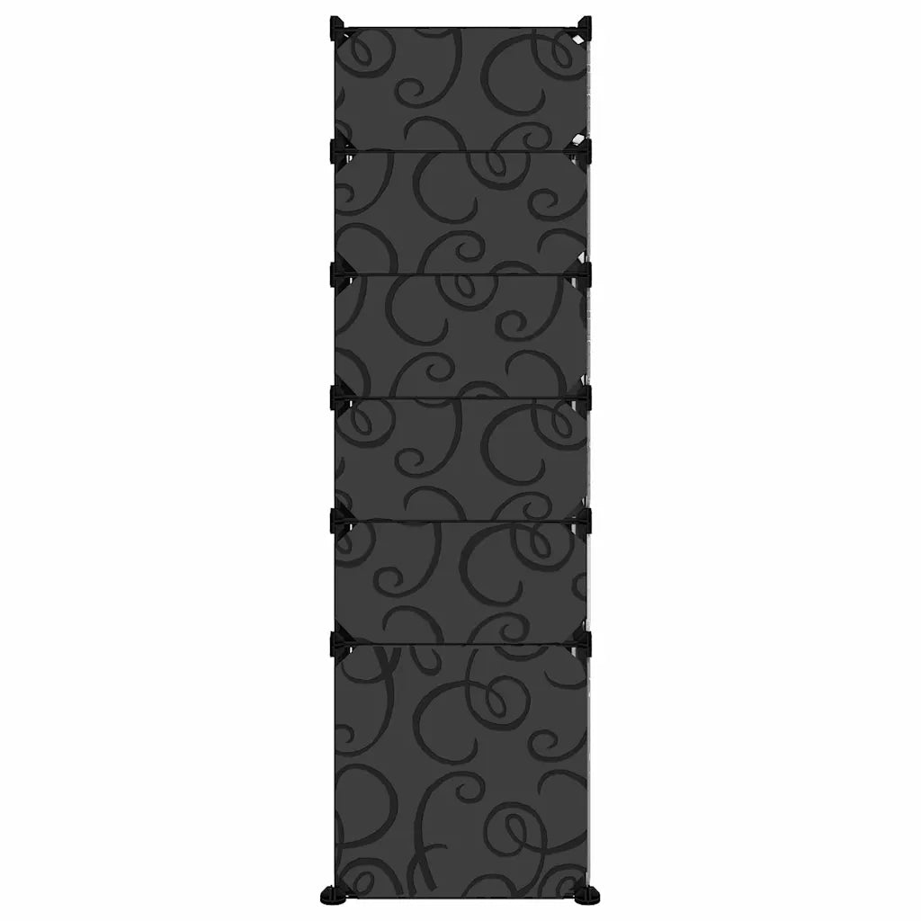 Scarpiera Nera 94x37x125 cm in PP 340565
