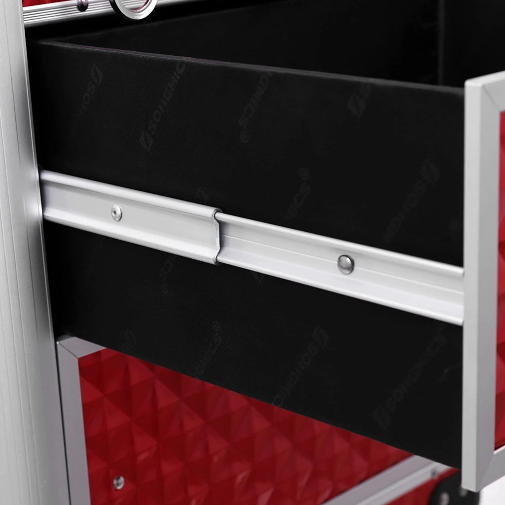 Valigetta per il trucco trolley Vanity Diamond rossa 12_0001118