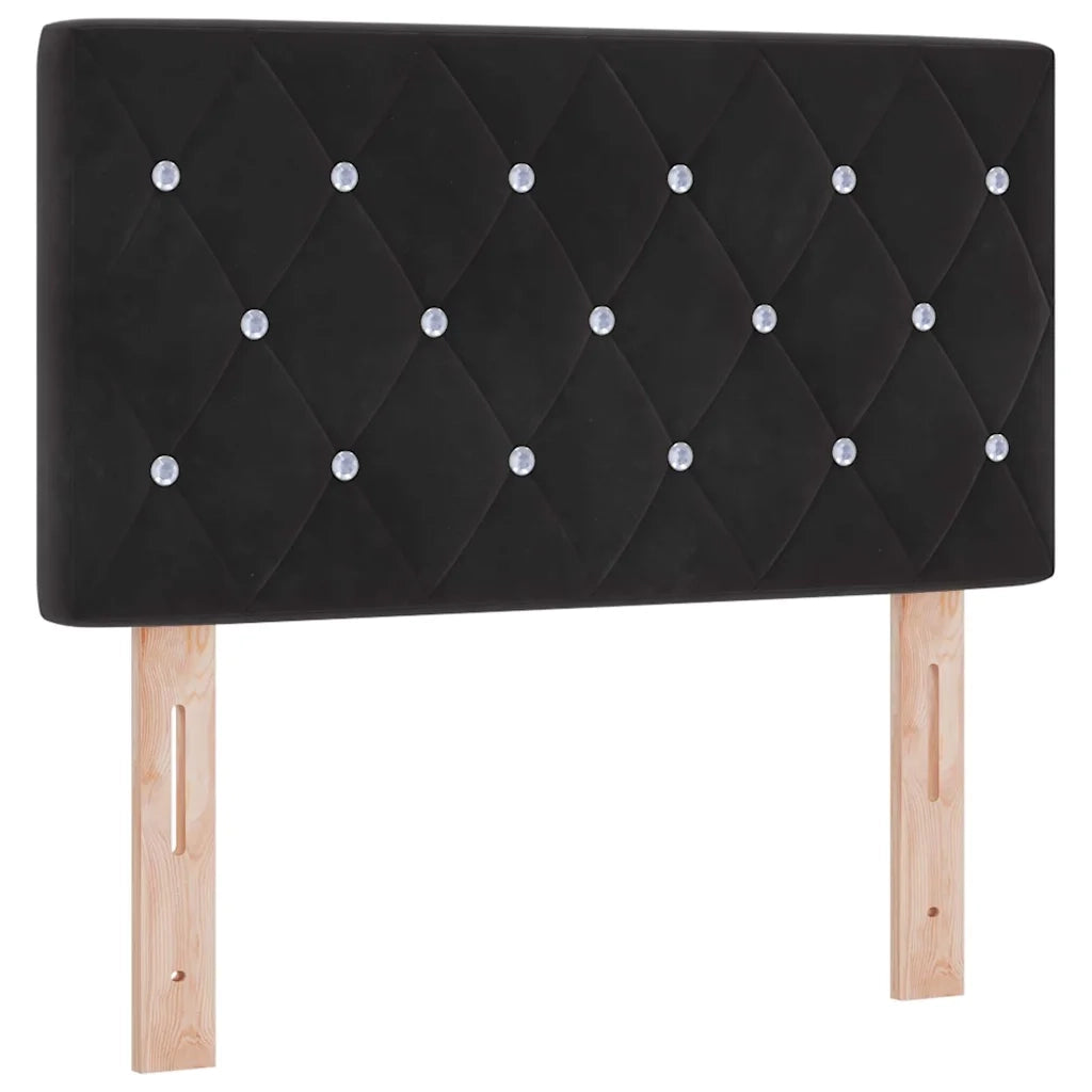 Letto a molle con materasso Nero 200 x 80 cm Poliestere
