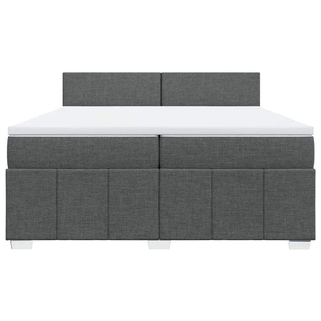 Giroletto a Molle con Materasso Grigio Scuro 200x200 cm Tessuto 3287169
