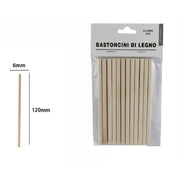 Trade Shop - Set 12 Bastoncini In Legno Lavoretti Attività Creative Stecchette 6x120mm 53864a -