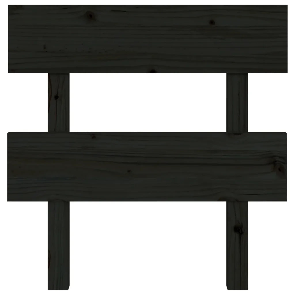Testiera per Letto Nera 103,5x3x81 cm in Legno Massello di Pino