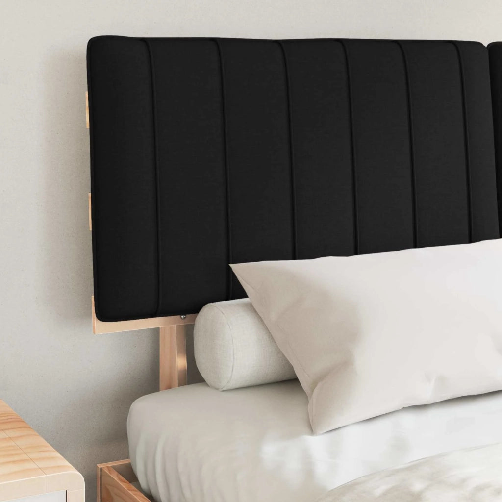 Letto con Testiera Rivestita Nero 160 x 200 cm Pino massello 877476