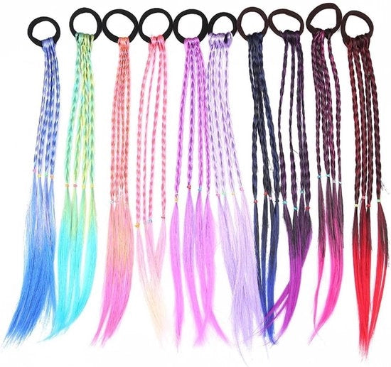 Trecce Colorate per Ragazze | 10 pezzi Twist con Cintura Elastica