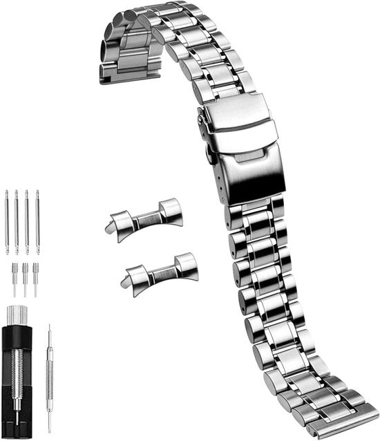 Cinturino orologio in acciaio inossidabile premium - 22 mm - con chiusura rapida - sostituibile