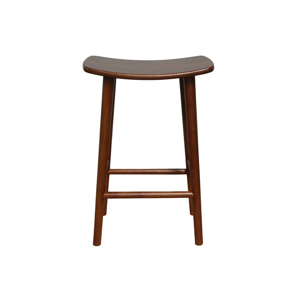 Set di 2 sgabelli da bar vintage in legno di hevea , noce