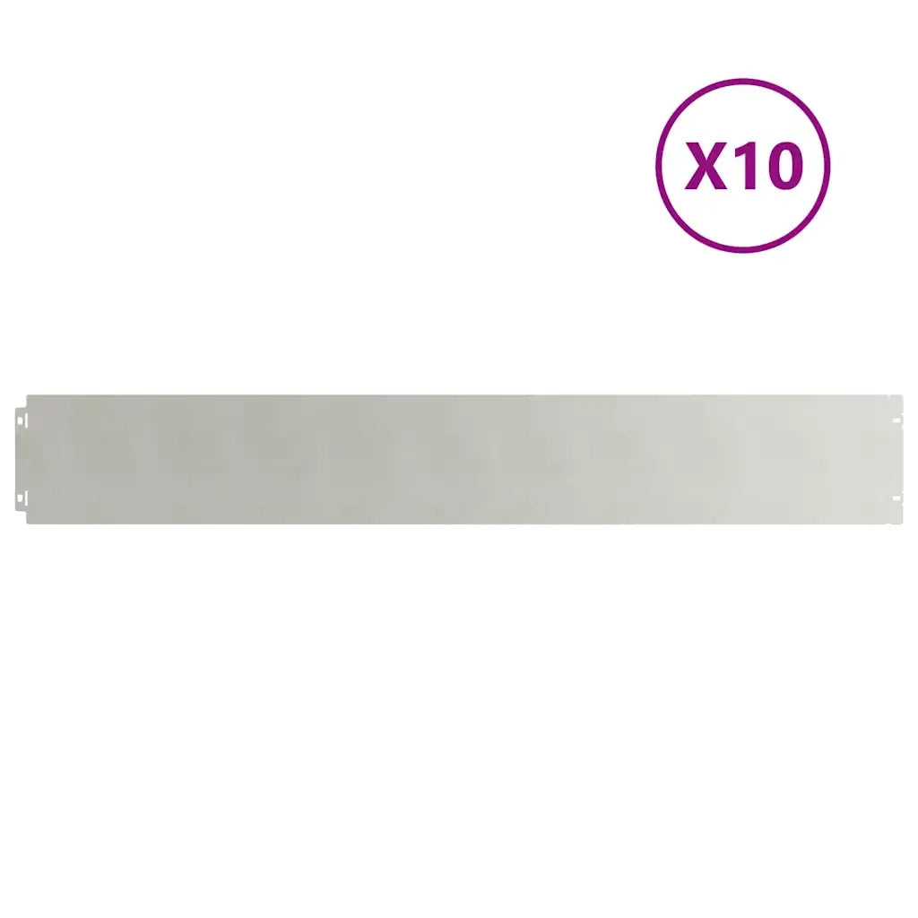 Bordura per Prato 10 pz 15 x 103 cm Acciaio Inox Argento 860146