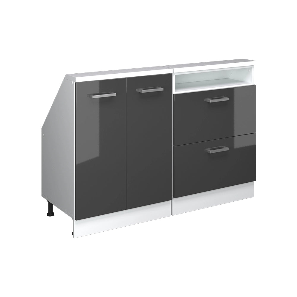 Set di mobili sottotetto Rion Antracite lucido/Bianco Set di 2 Vicco