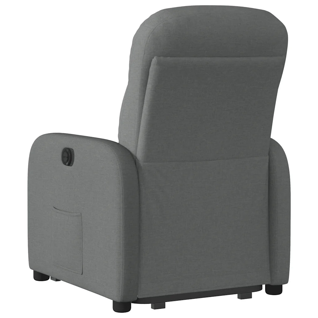 vidaXL Poltrona Alzapersona Reclinabile Grigio Scuro in Tessuto