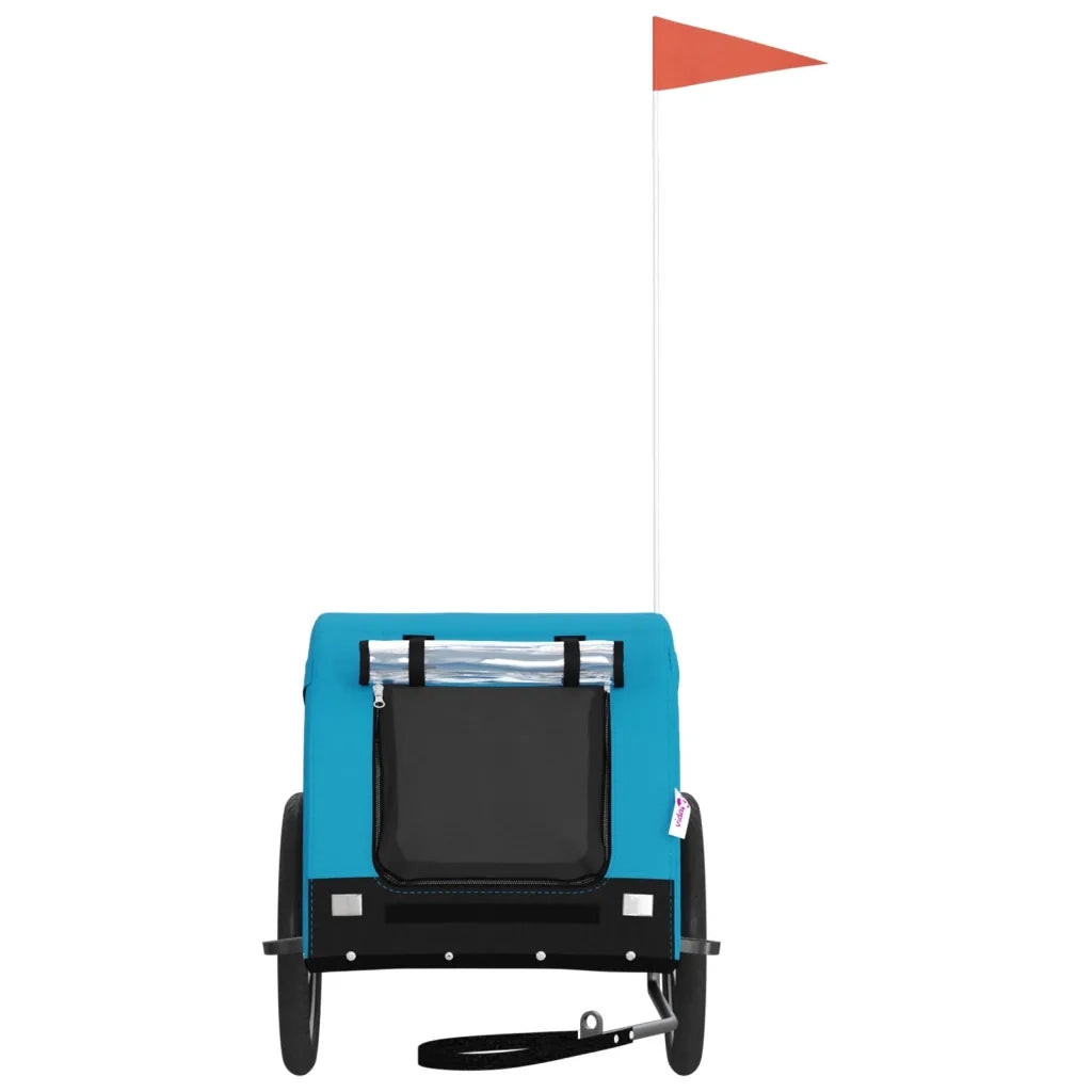 Rimorchio da Bici per Animali Blu e Nero Oxford e Ferro CFW3077266