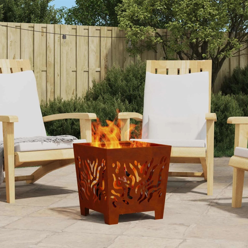 Focolare Marrone 40 x 40 x 40 cm acciaio corten CFW4270602