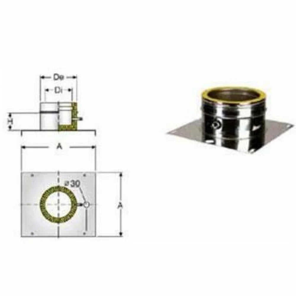 Inox doppia parete piastra base con gocciolatore d.350 b08x9skbp
