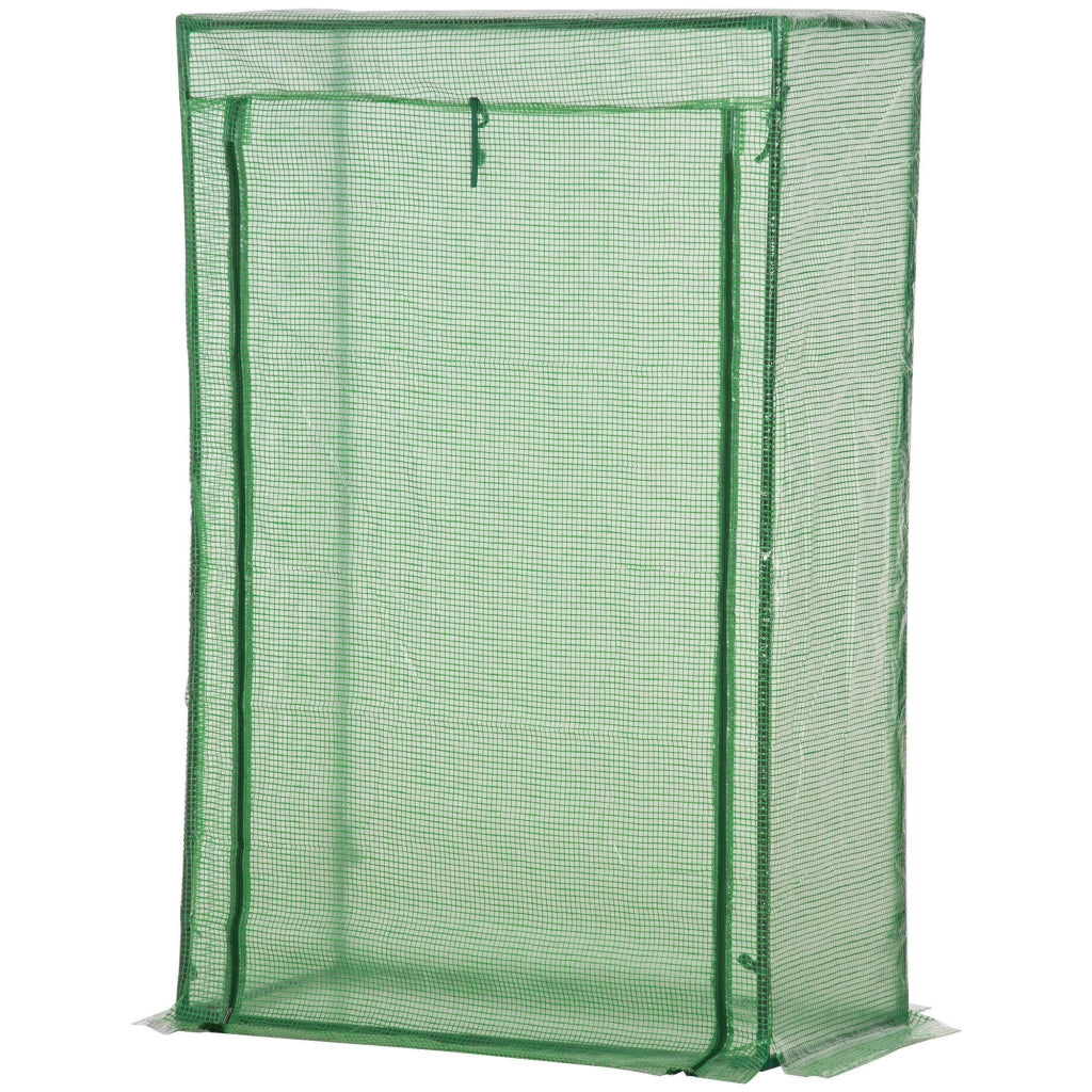 Serra da giardino per balcone ¨C Xylo ¨C telaio acciaio, copertura PE, 100x50x150 cm verde