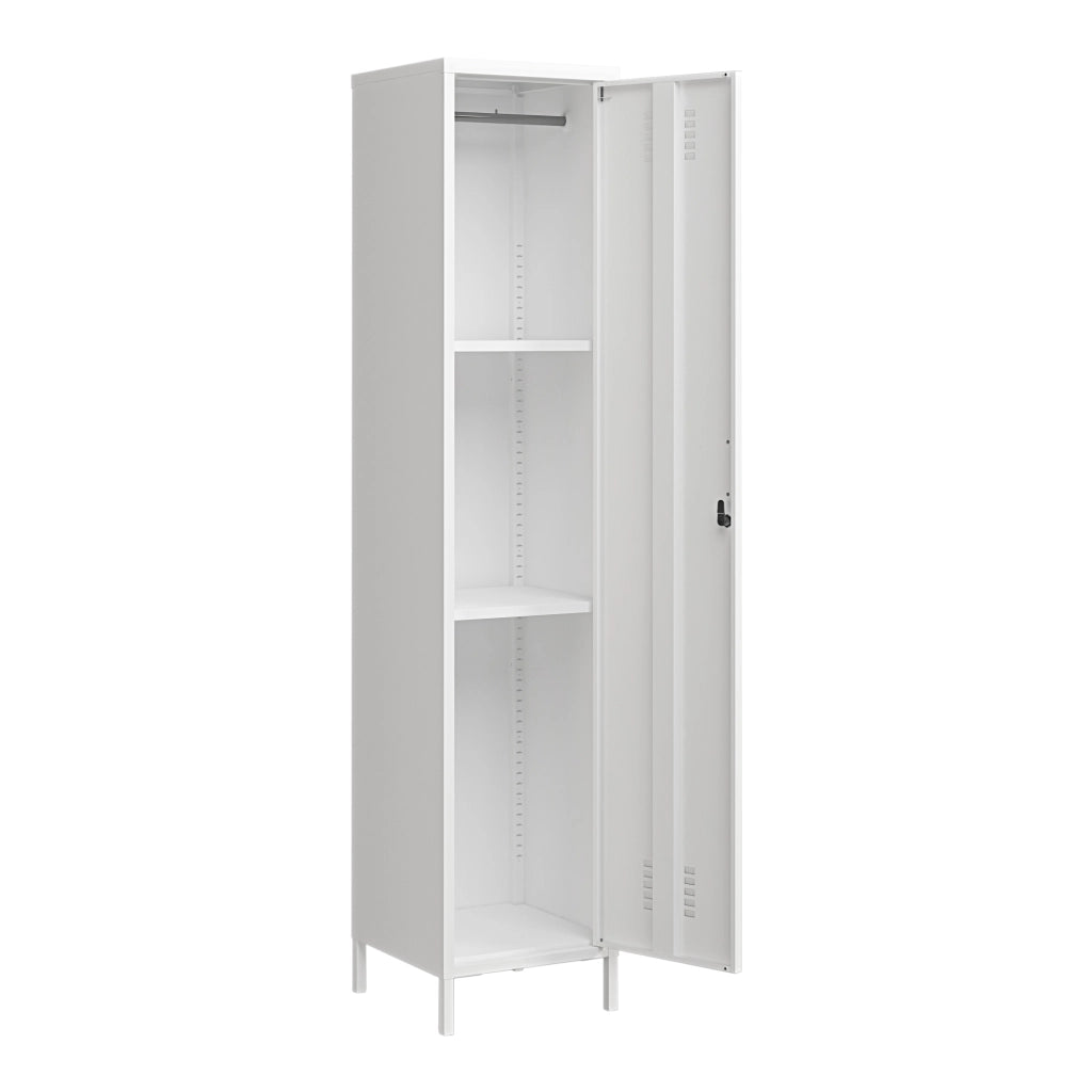 Armadio da Ufficio Seinäjoki in Acciaio 180 x 38 x 38 cm - Bianco [en.casa]