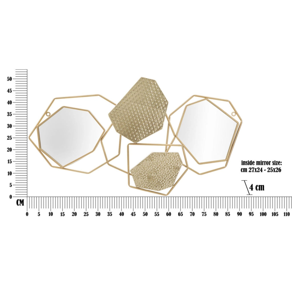 Specchio con Cornice VKH501, Oro, Metallo, 91x4x52 cm