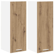 Armadio pensile | Mobile da Cucina 2 pz Rovere Artigiano e Bianco 30 x 31 x 80 cm