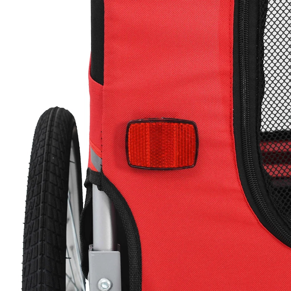 Rimorchio da Bici per Animali Domestici Rosso e Nero CFW5359755