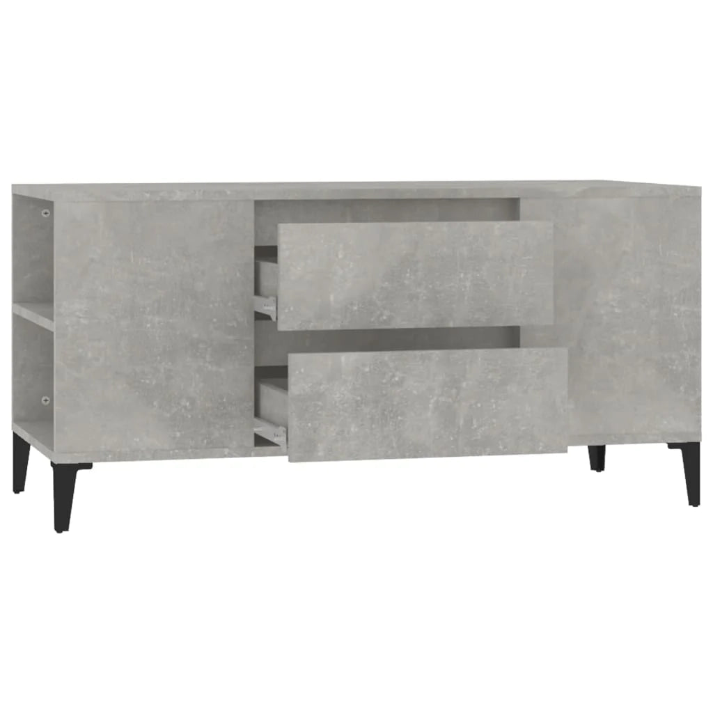 Mobile TV multimediale mensola TV credenza mobile TV sala da pranzo soggiorno camera da letto 102 x 44,5 x 50 cm legno ingegnerizzato grigio 02_0025620
