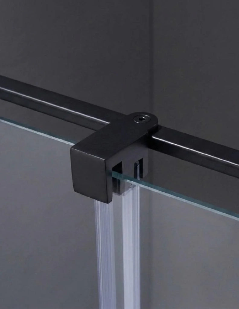 Box doccia CIRENE (KENNA) 1+1 con lato fisso laterale 130x80 cm Nero Barra Parallela