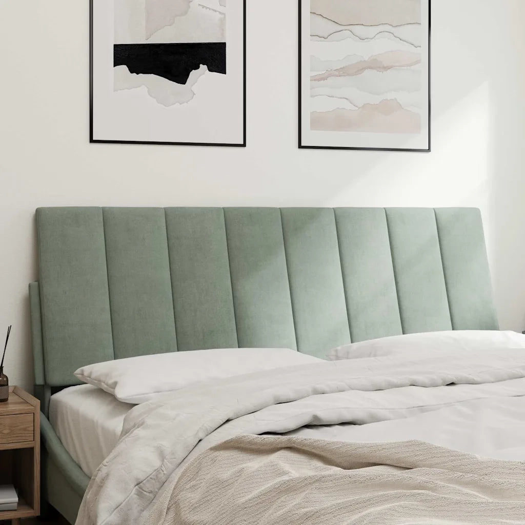 Cuscino Testiera Hanko Grigio Chiaro 140 cm in Velluto CFW5125109