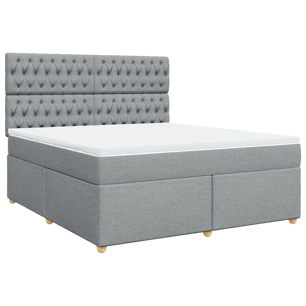 Giroletto a Molle con Materasso Grigio Chiaro180x200 cm Tessuto 3291366