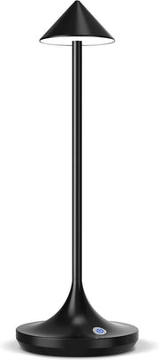Lampada da Tavolo LED Ricaricabile 6000mAh USB Ricaricabile Senza Fili e Portatile Con Batteria Extra Adatta per Esterno Notte Camera Giardino Tavolo da Pranzo - Nero