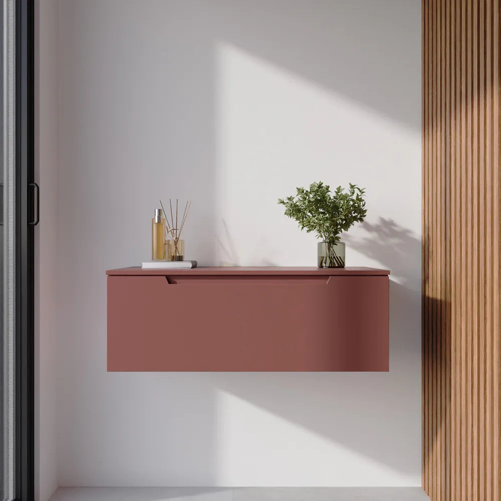 Cassettone scorrevole 90cm terracotta opaco chiusura soft-close | Bako